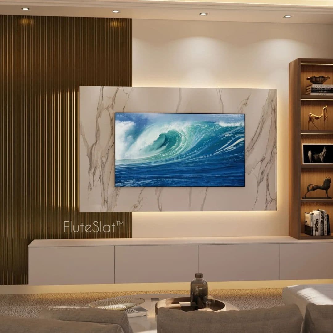 FluteSlat Milan - Brushed Gold Wall Panel