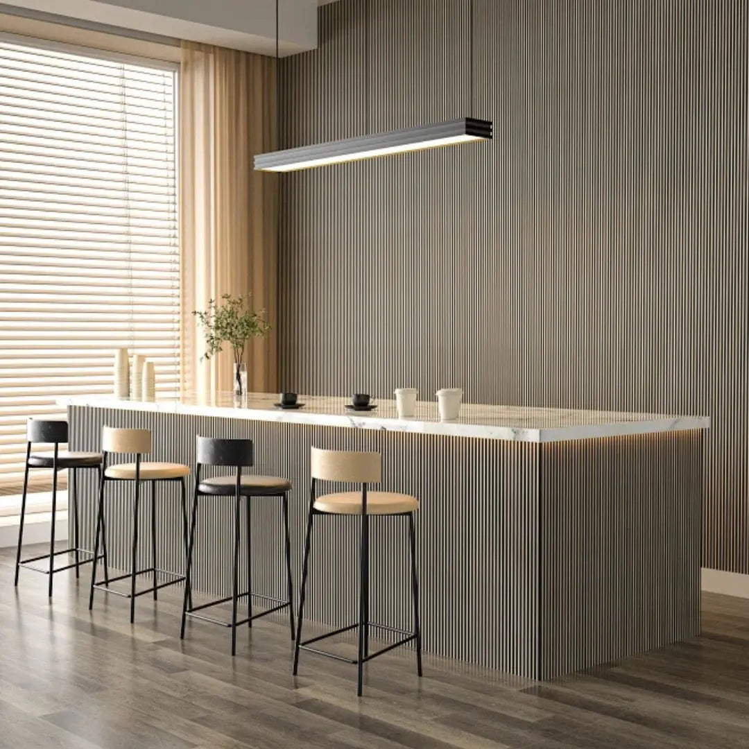 Palm Light Oak and Black Waterproof Wall Panel