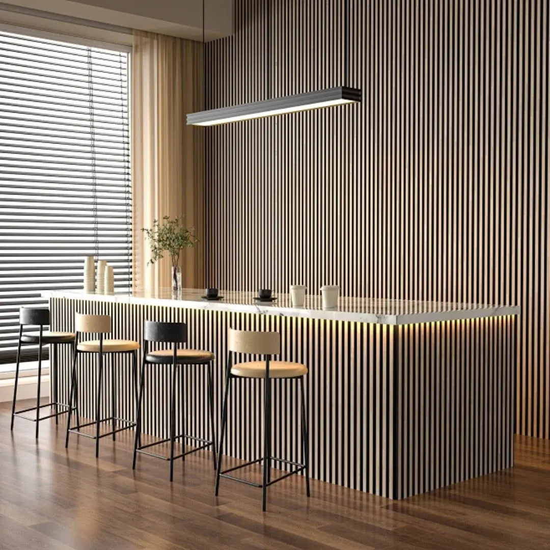 Residence Light Oak and Black Waterproof Wall Panel