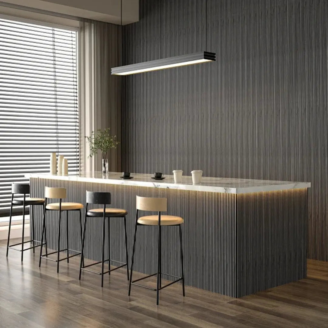 Palm Grey Oak and Black Waterproof Wall Panel