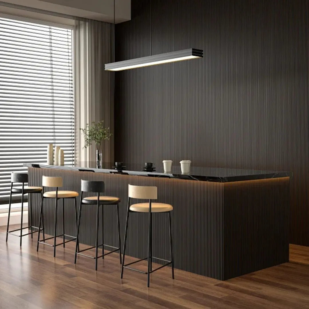 Palm Dark Oak and Black Waterproof Wall Panel