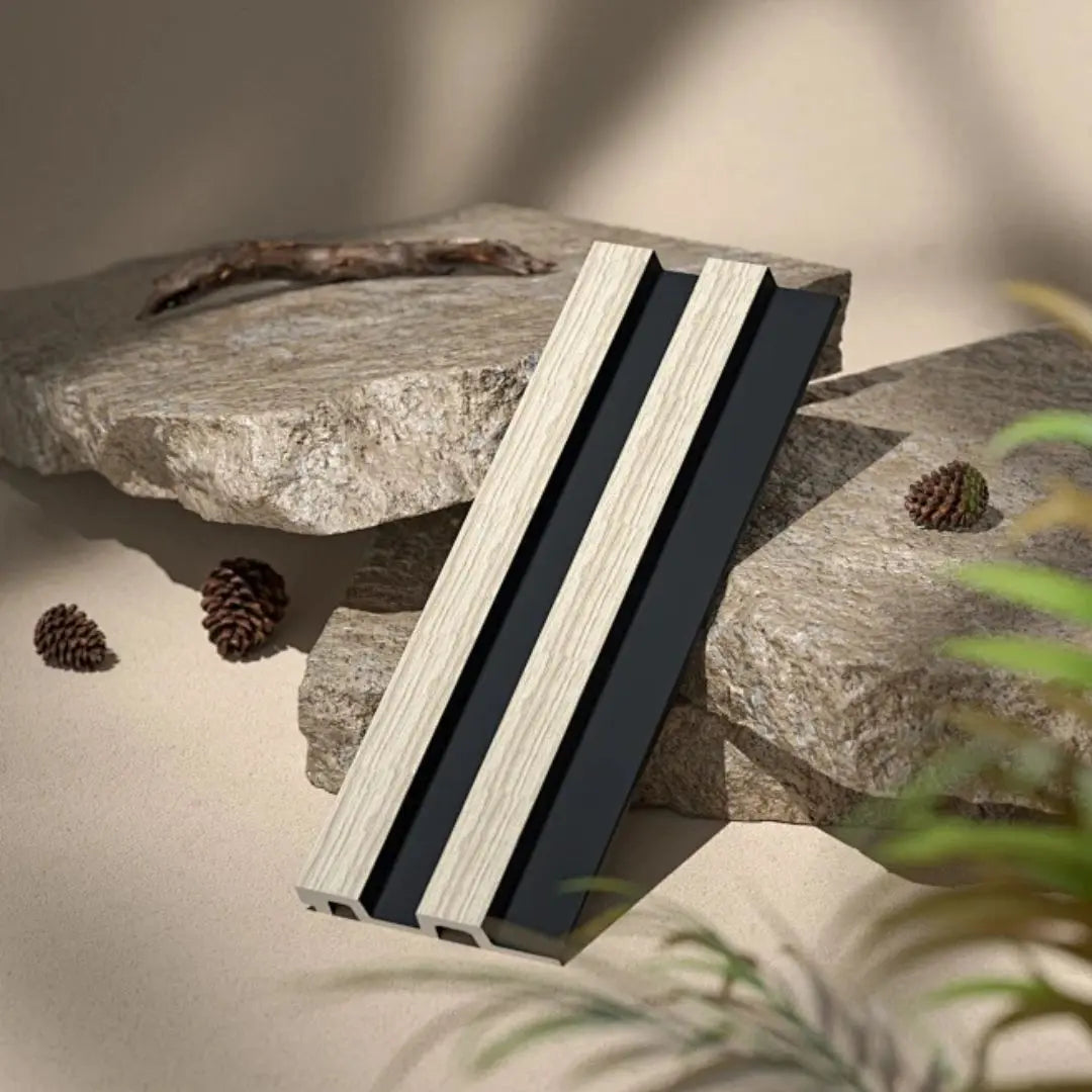 Residence Light Oak and Black Waterproof Wall Panel