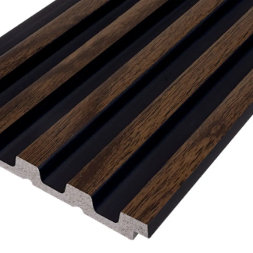 Palm Dark Oak and Black Waterproof Wall Panel