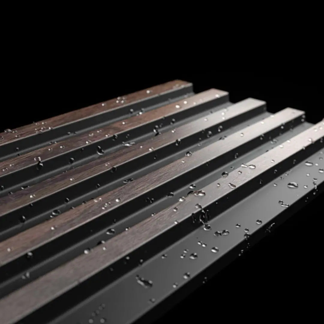 Palm Dark Oak and Black Waterproof Wall Panel Sample