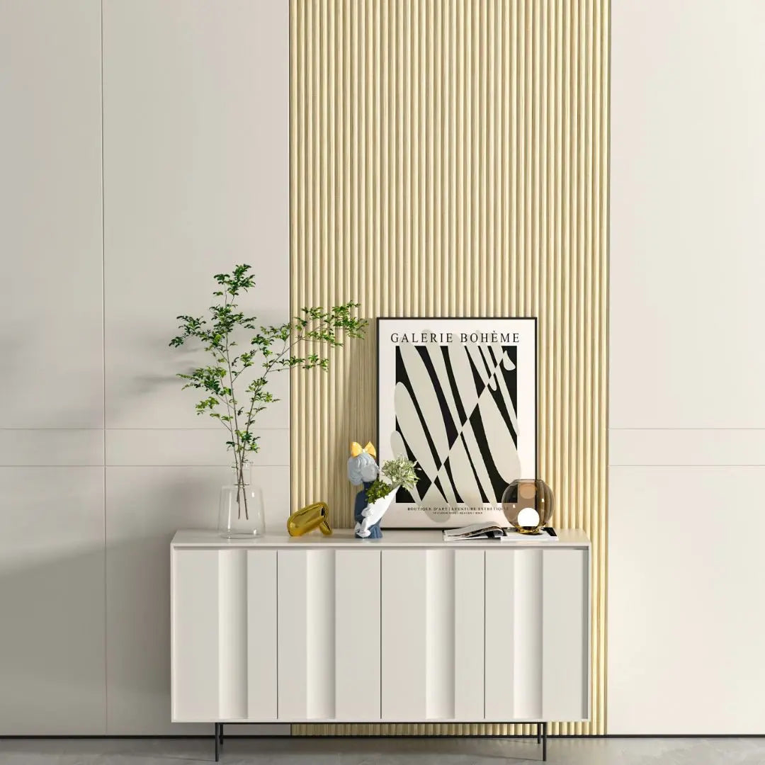 Arc Reeded Light Oak Waterproof Wall Panel
