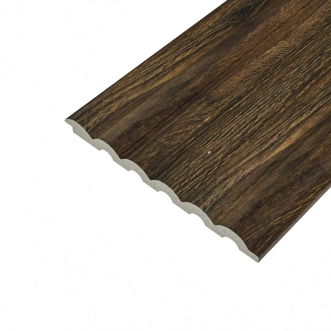 Arc Reeded Warm Oak Waterproof Wall Panel