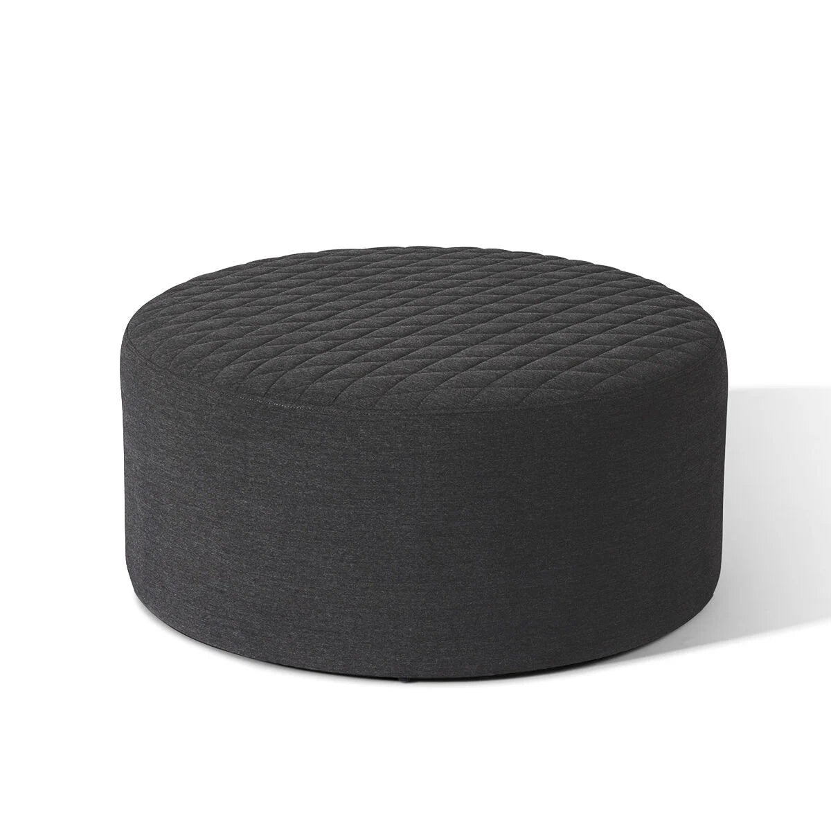 Charcoal Quilted Outdoor Footstool