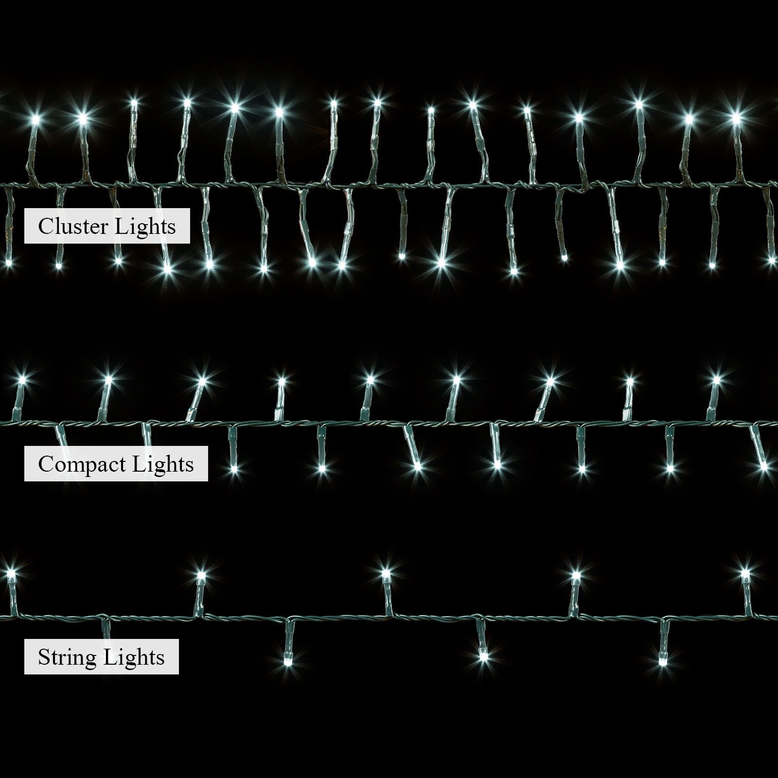 1500 LED Compact LED Christmas Tree Lights (37.5m Lit Length)