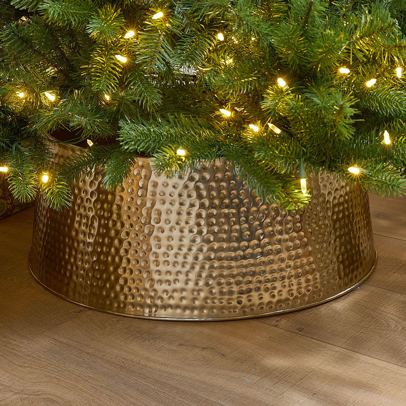 Gold Hammered Metal Tree Skirt