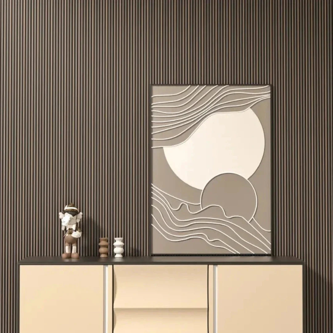 Palm Dark Oak and Black Waterproof Wall Panel