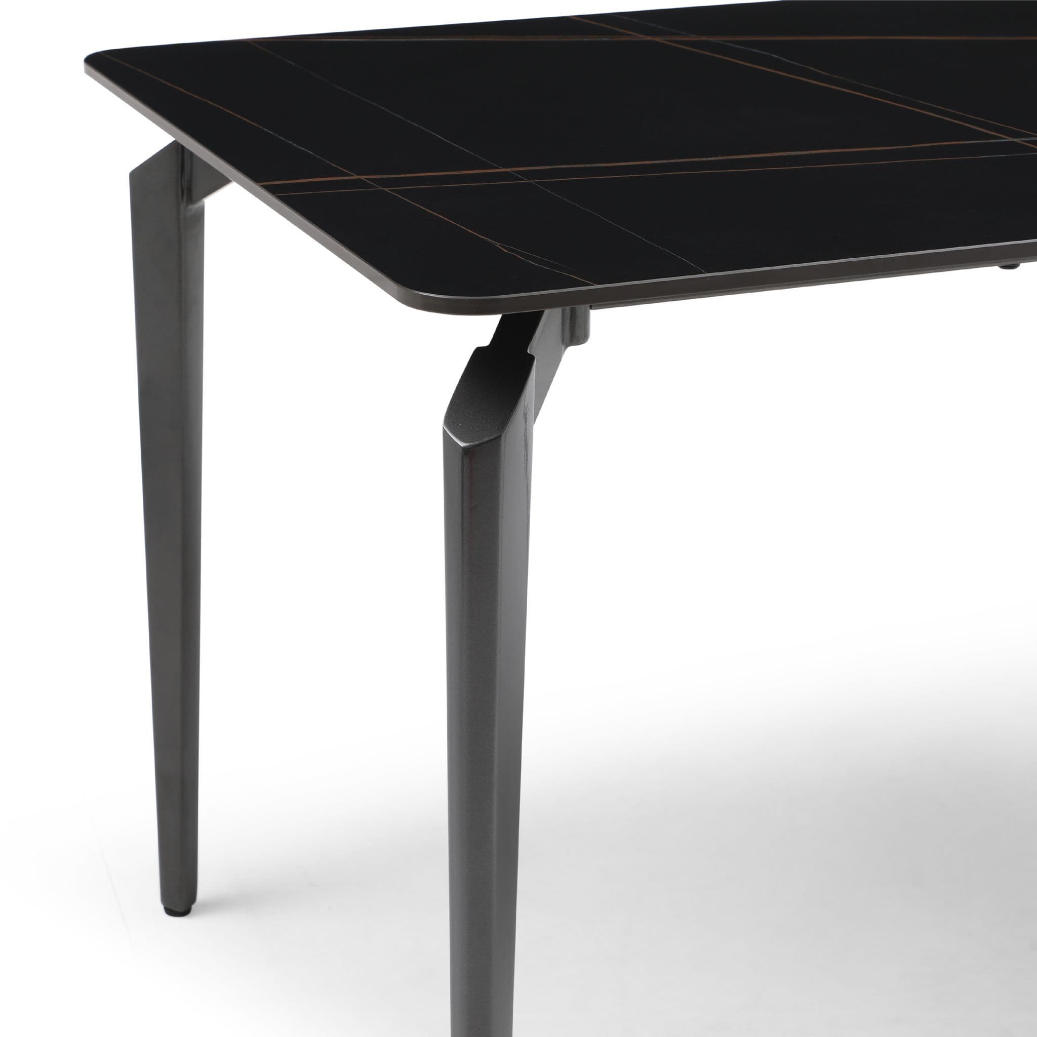 Nora Black Marble Rectangle Dining Table