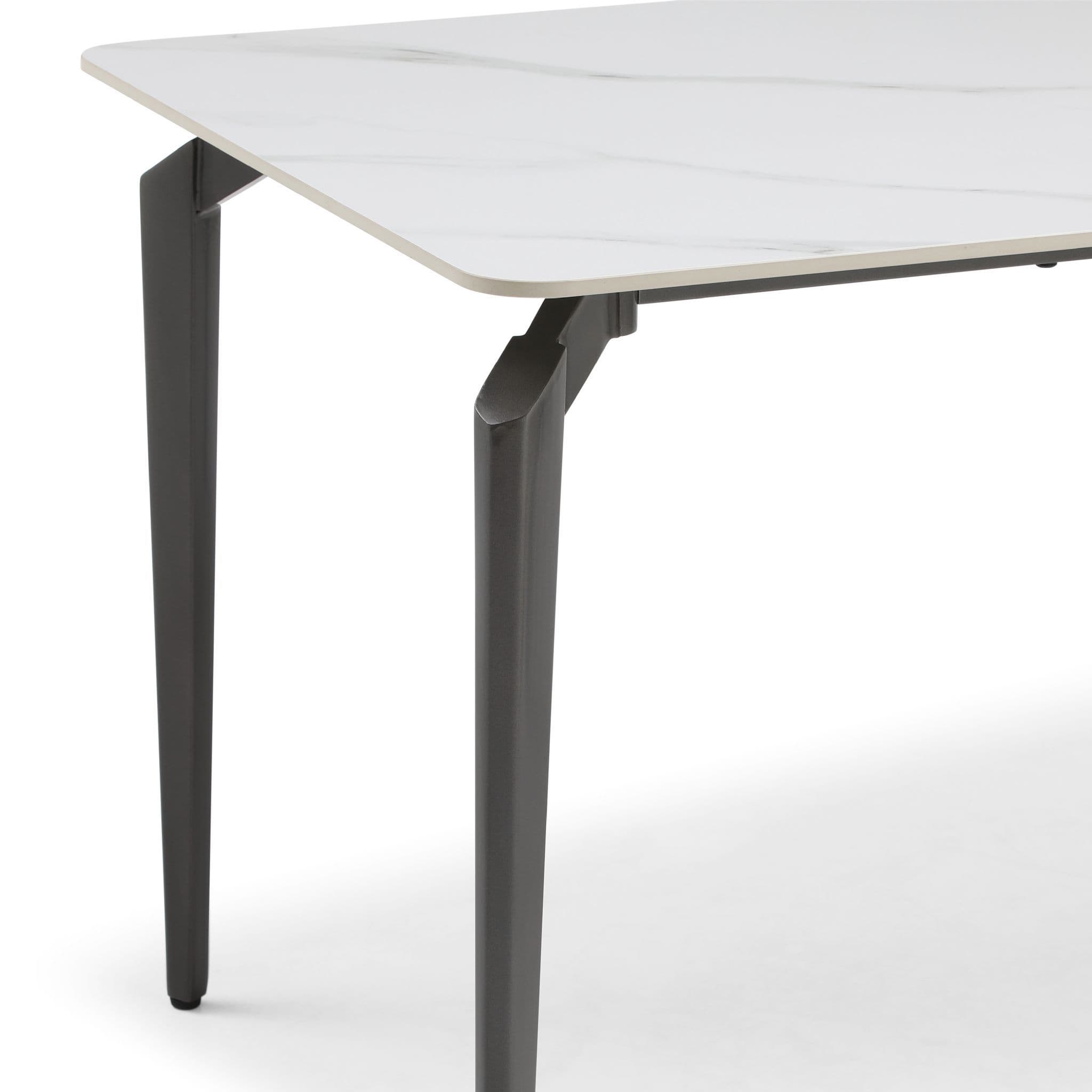 Nora White Marble Rectangle Dining Table