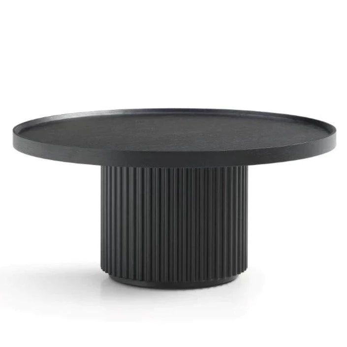 Black Circular Ribbed Coffee Table