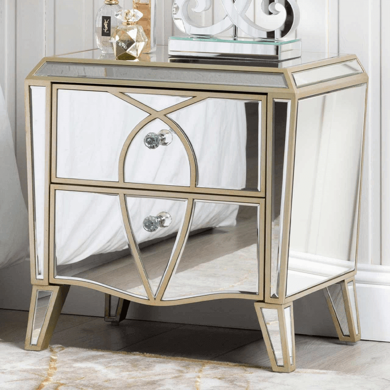 Champagne gold bedside table deals