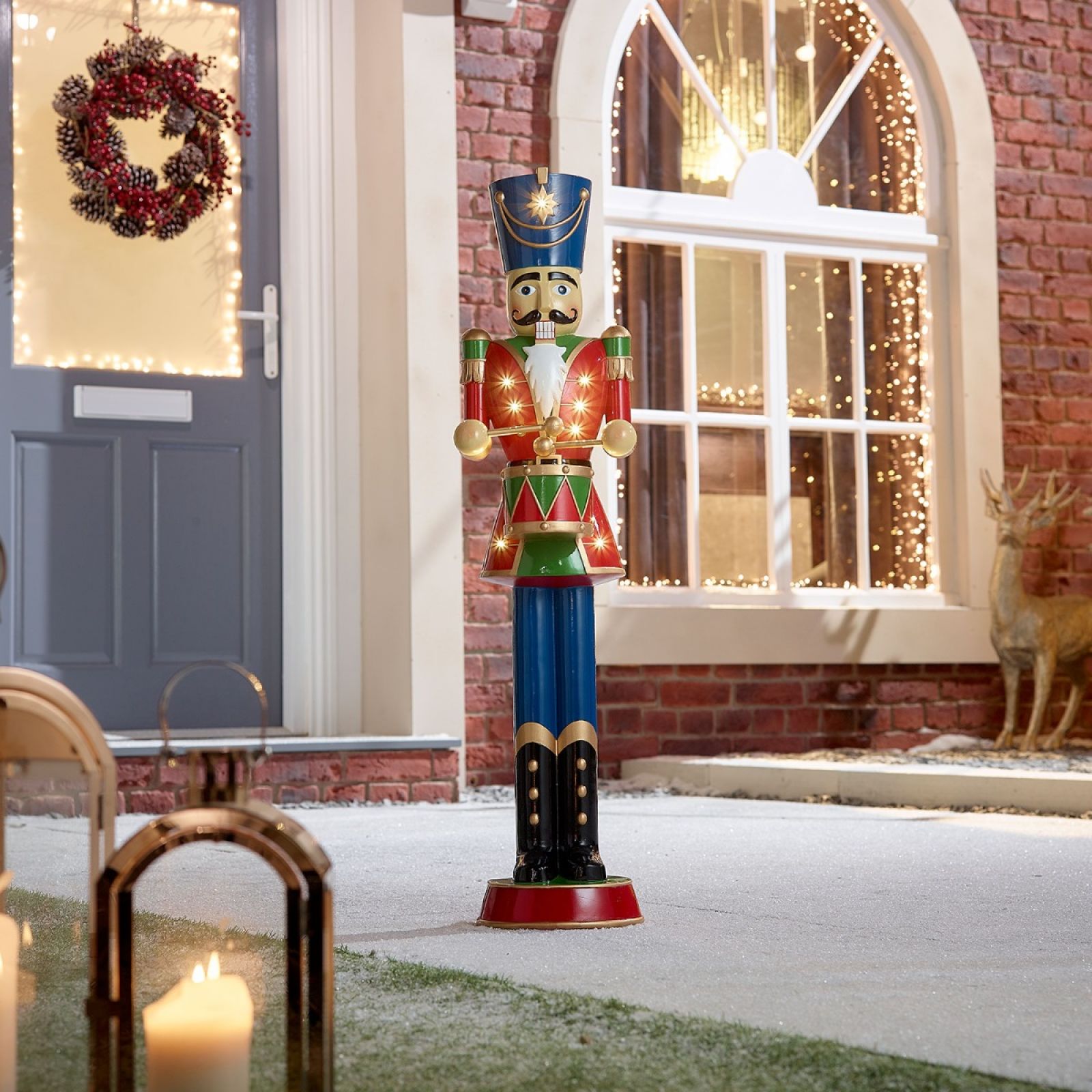3ft Red Christmas Nutcracker with Drum