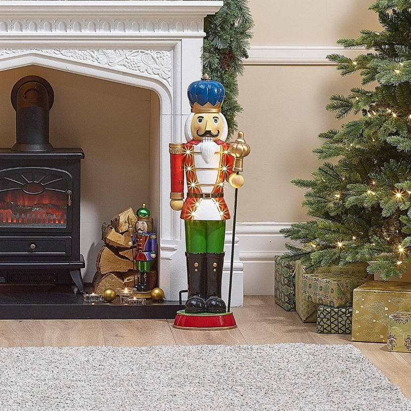 3ft Red Christmas Nutcracker with Staff