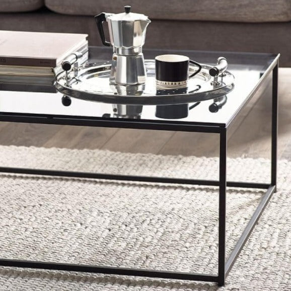 Smoked Glass Square Coffee Table