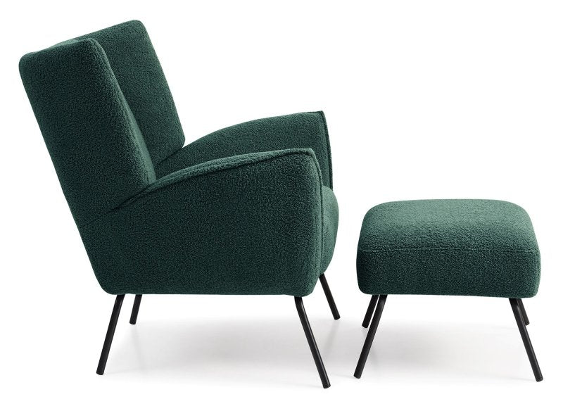 Green Accent Chair & Footstool