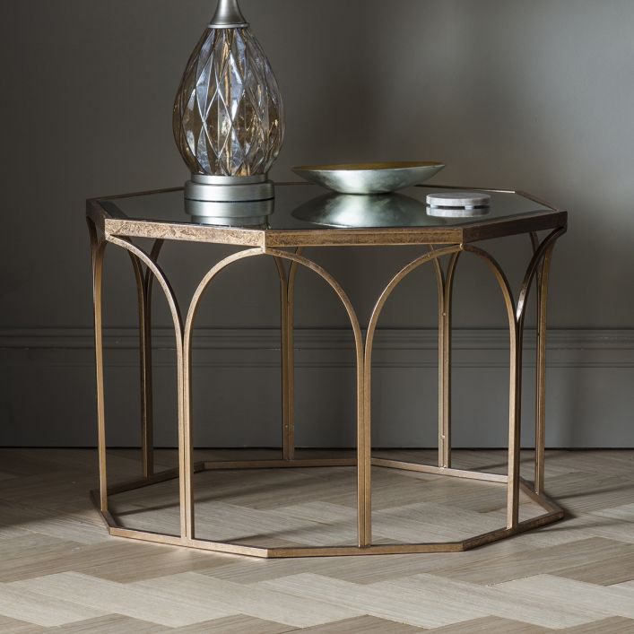 Champagne Coffee Table With Mirrored Top