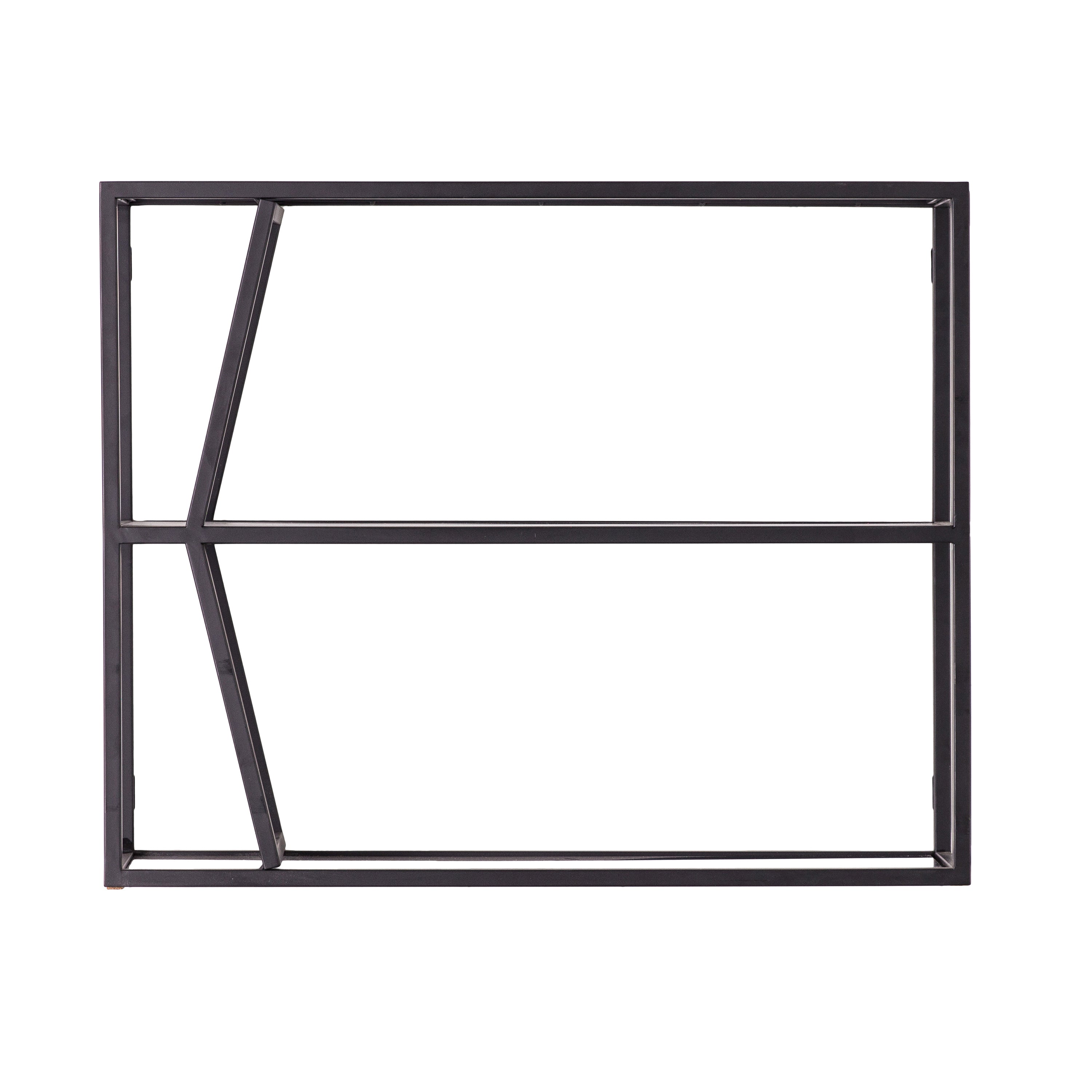 Loft Black Iron & Glass Wall Shelf Unit