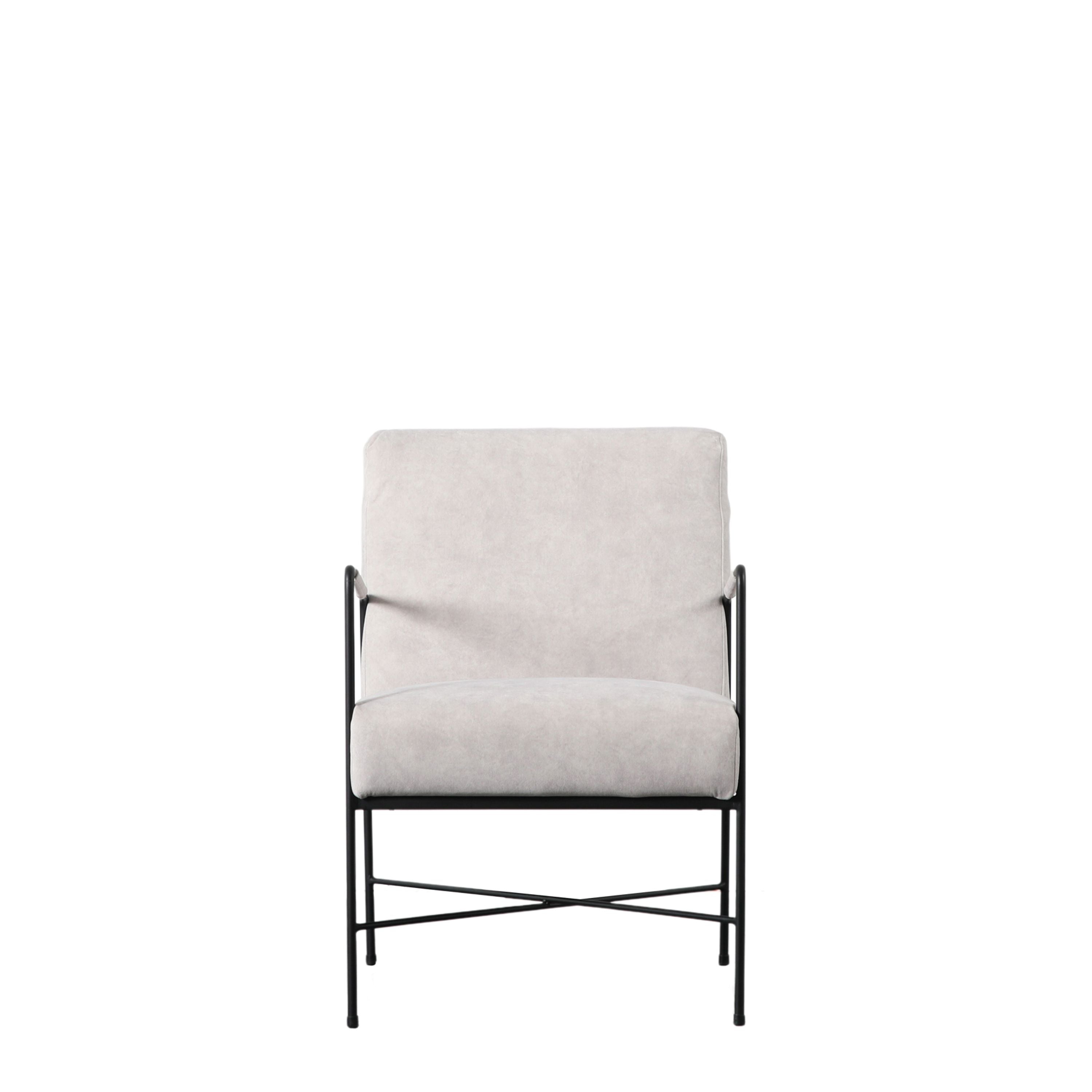 Black metal frame online armchair