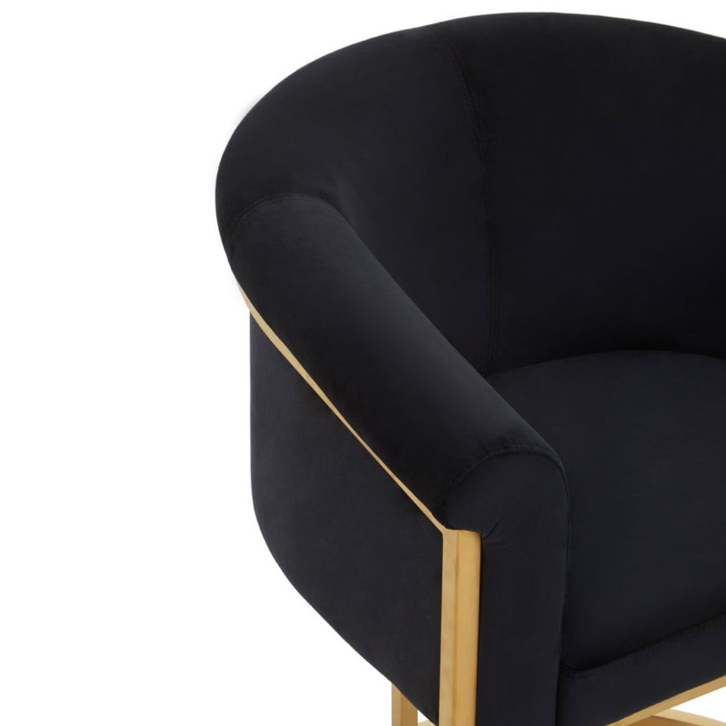 Black Velvet Cup Chair