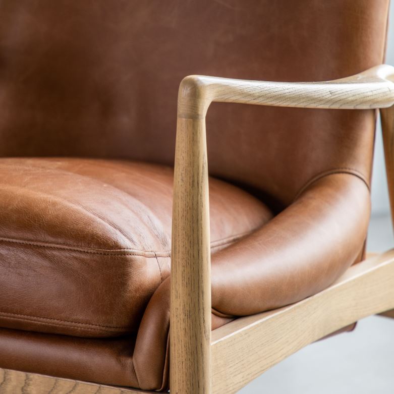 Mid-century Style Leather Armchair