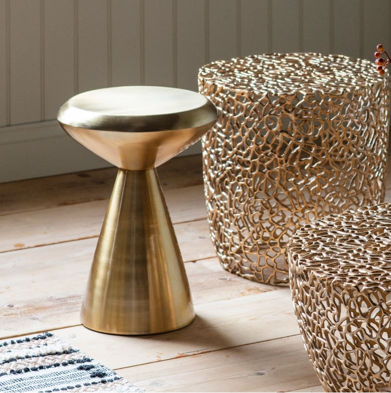 Gold Geometric Side Table
