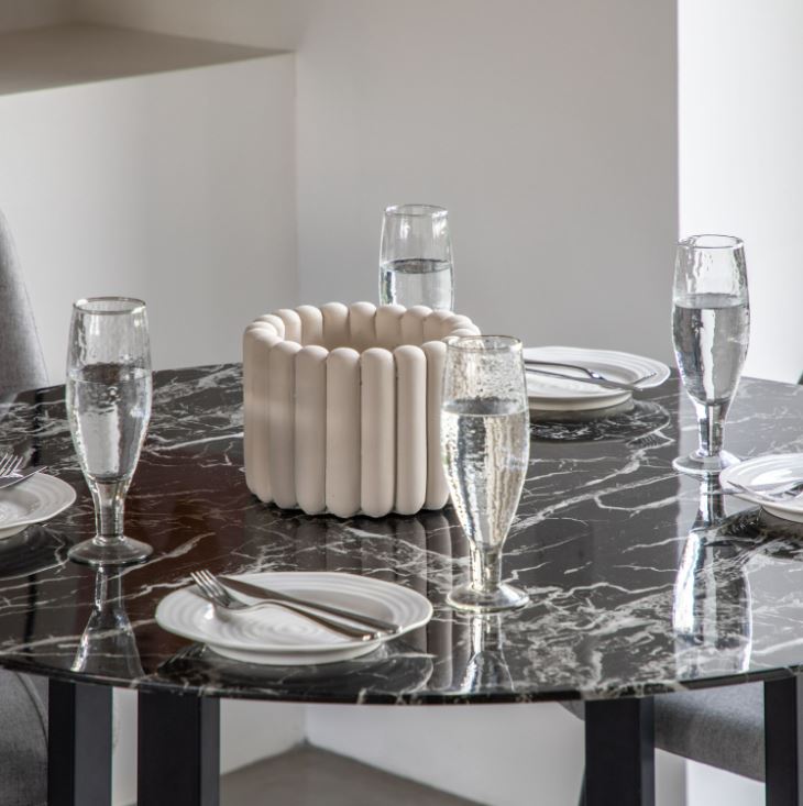 Black Marble Circular Dining Table