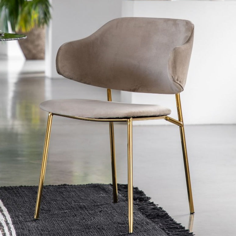 Taupe Velvet Dining Chairs (x2)