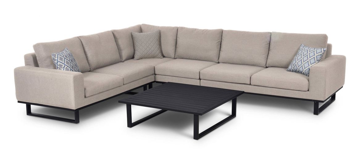  large corner fabric sofa set with coffee table #colour_taupe