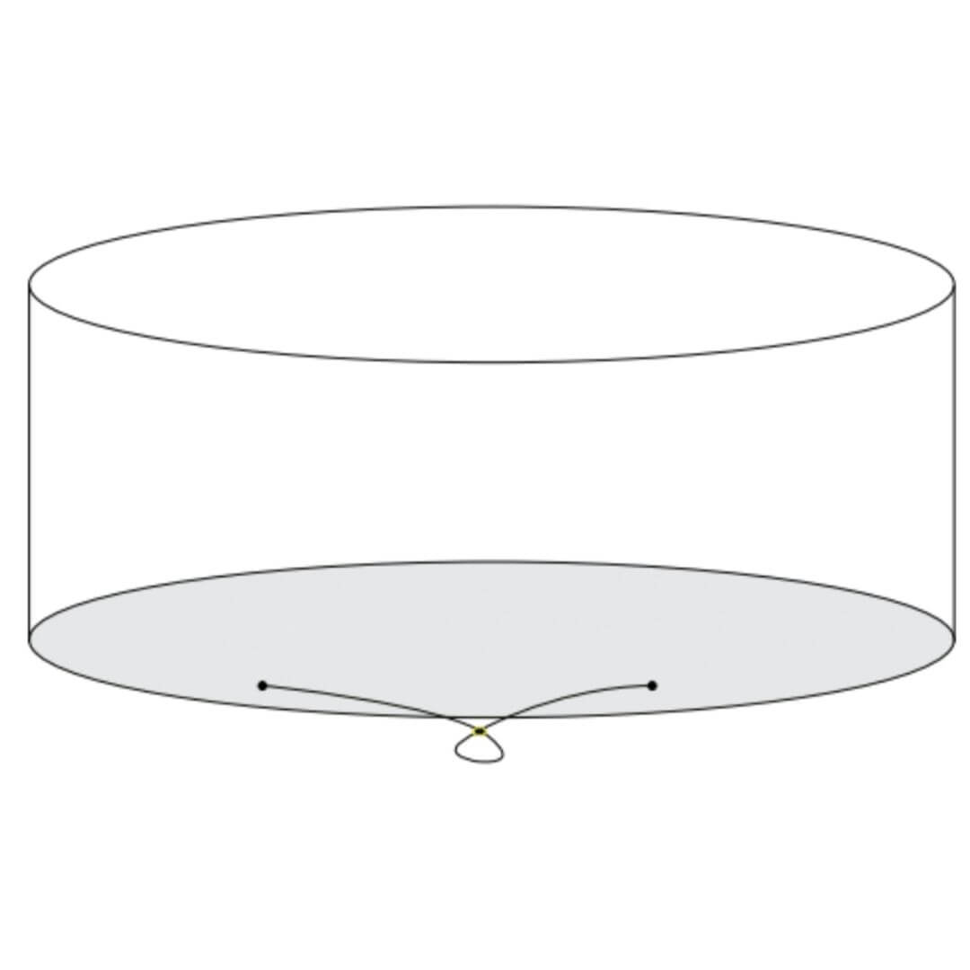 Drawing of a round furniture cover.