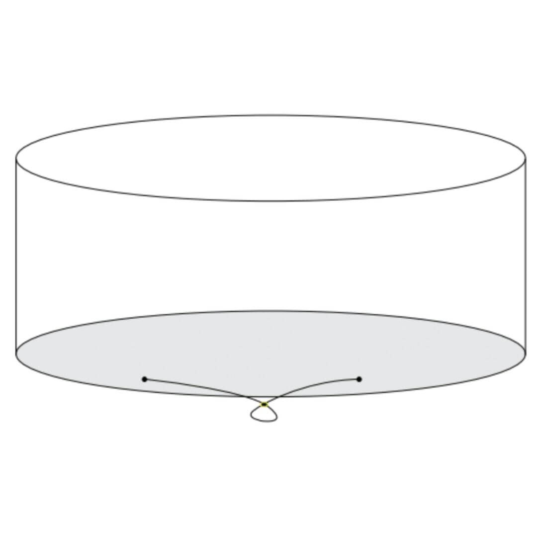 Drawing of a round furniture cover.