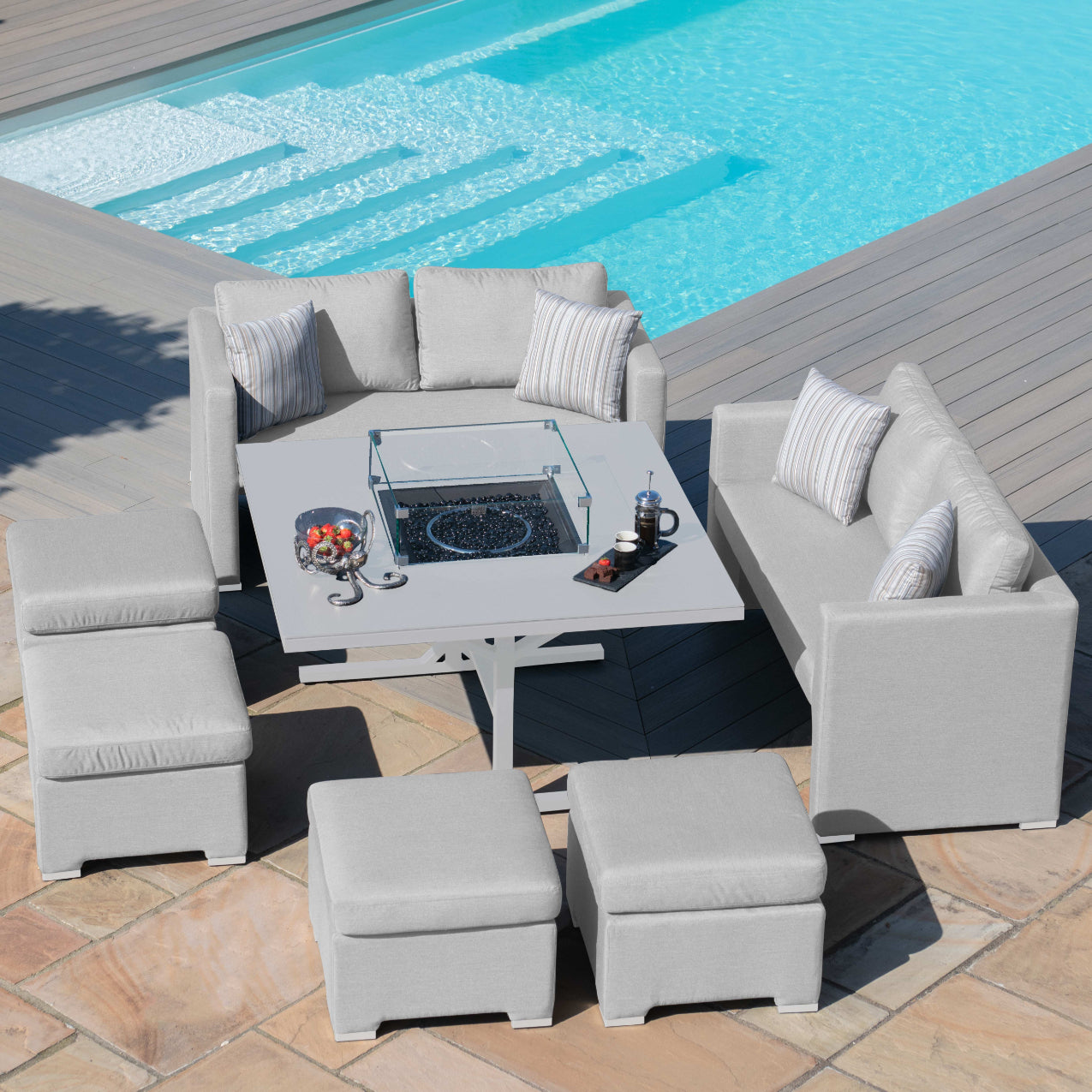 Fuzion Sofa Cube Set with Fire Pit