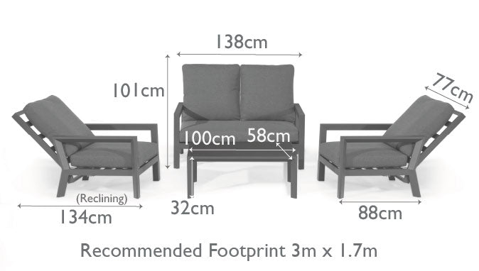 Manhattan Reclining 2 Seat Sofa Set