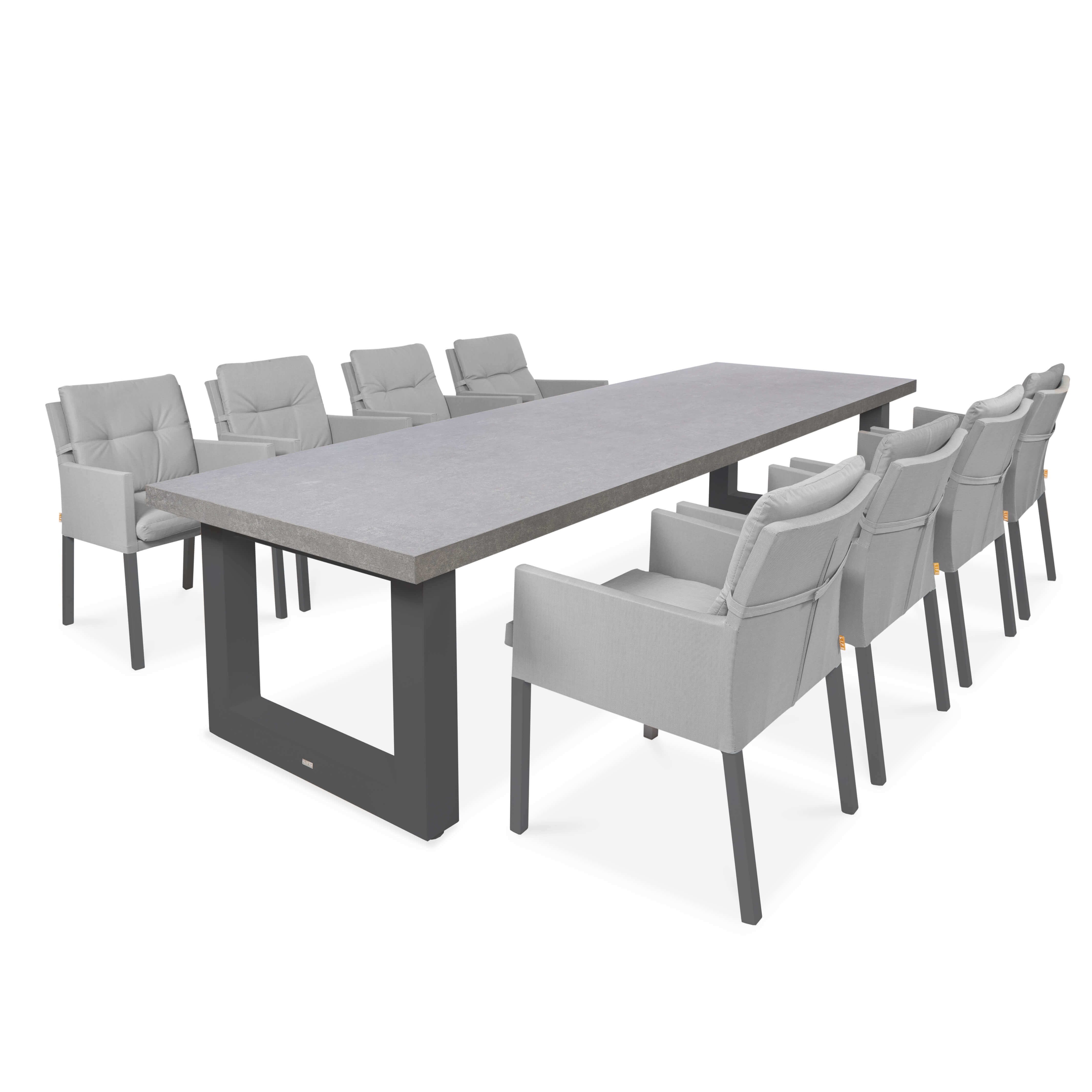 Aluminium/ ceramic 8 seater outdoor dining set