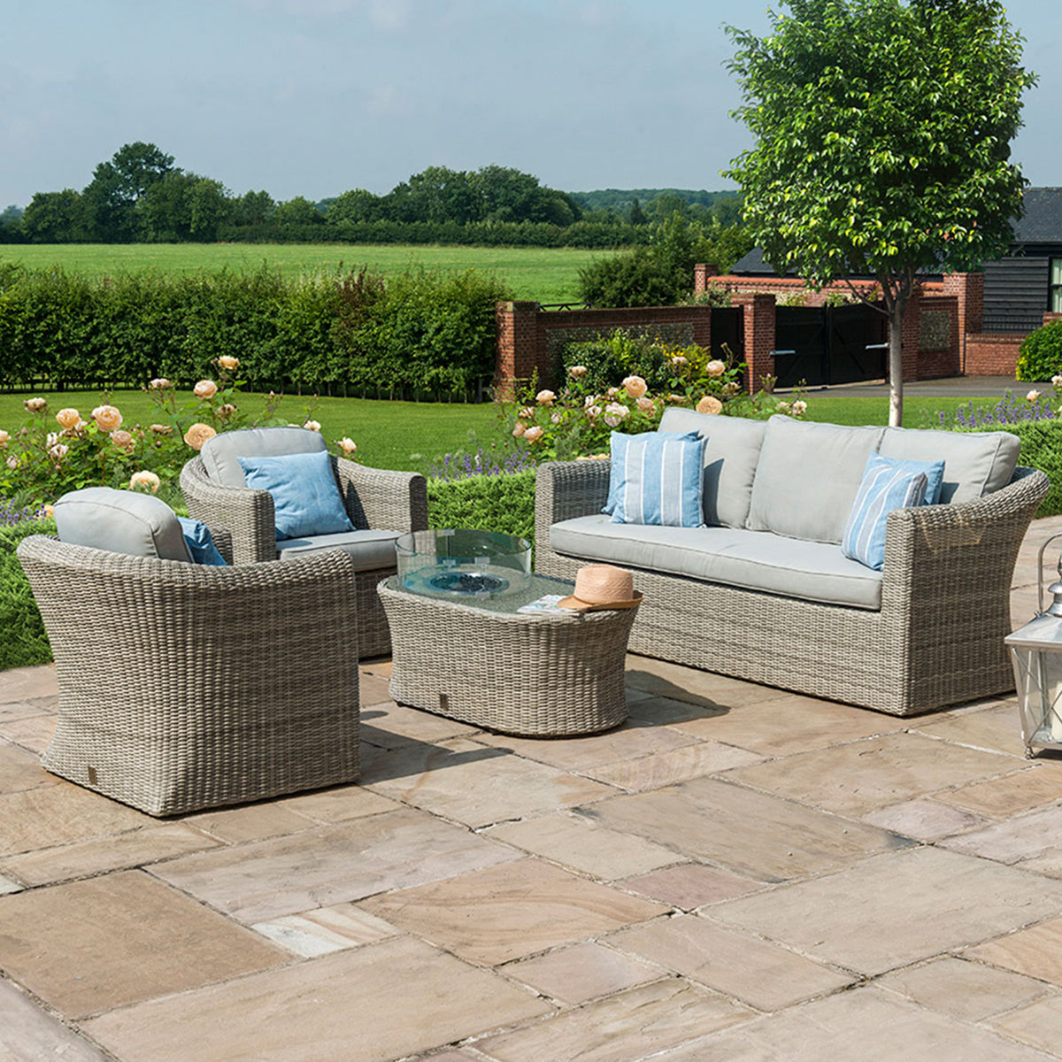 Oxford 3 Seat Sofa Set with Fire Pit