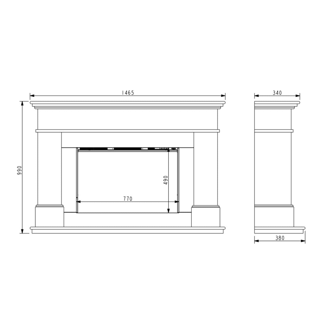 Ultiflame VR Adour Aleesia Illumia Electric Fireplace Suite - Smooth White