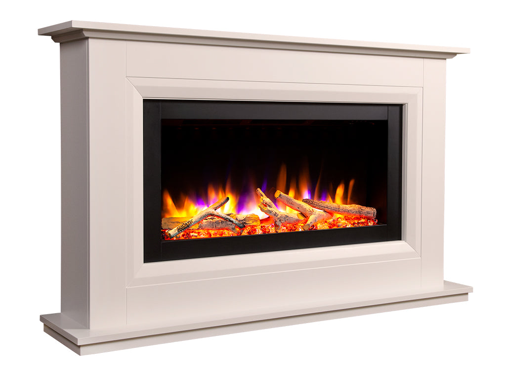 Ultiflame VR Vega 33" Electric Fireplace Suite - Smooth White