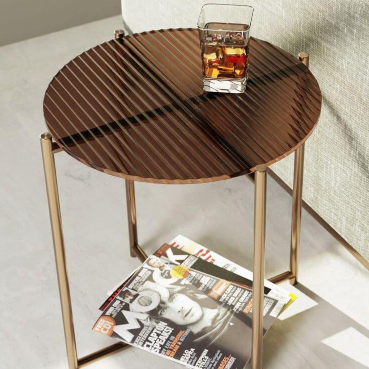 Amber Fluted Side Table