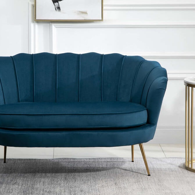 blue 2 seater shell sofa #colour_blue