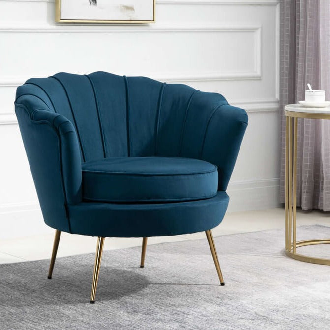 blue shell accent chair #colour_blue