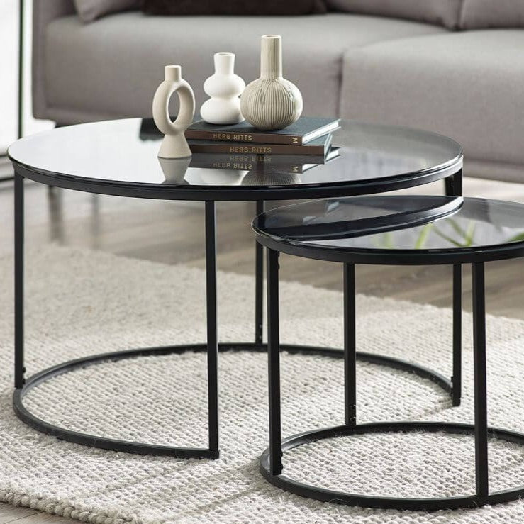 Smoked Glass Nesting Coffee Tables
