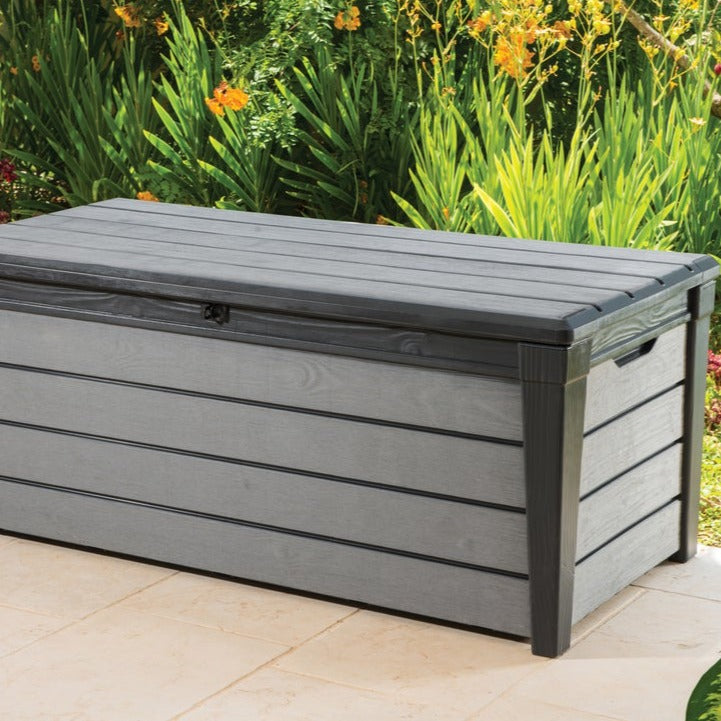 Grey Wood Effect Resin Brushwood Storage Box 454L