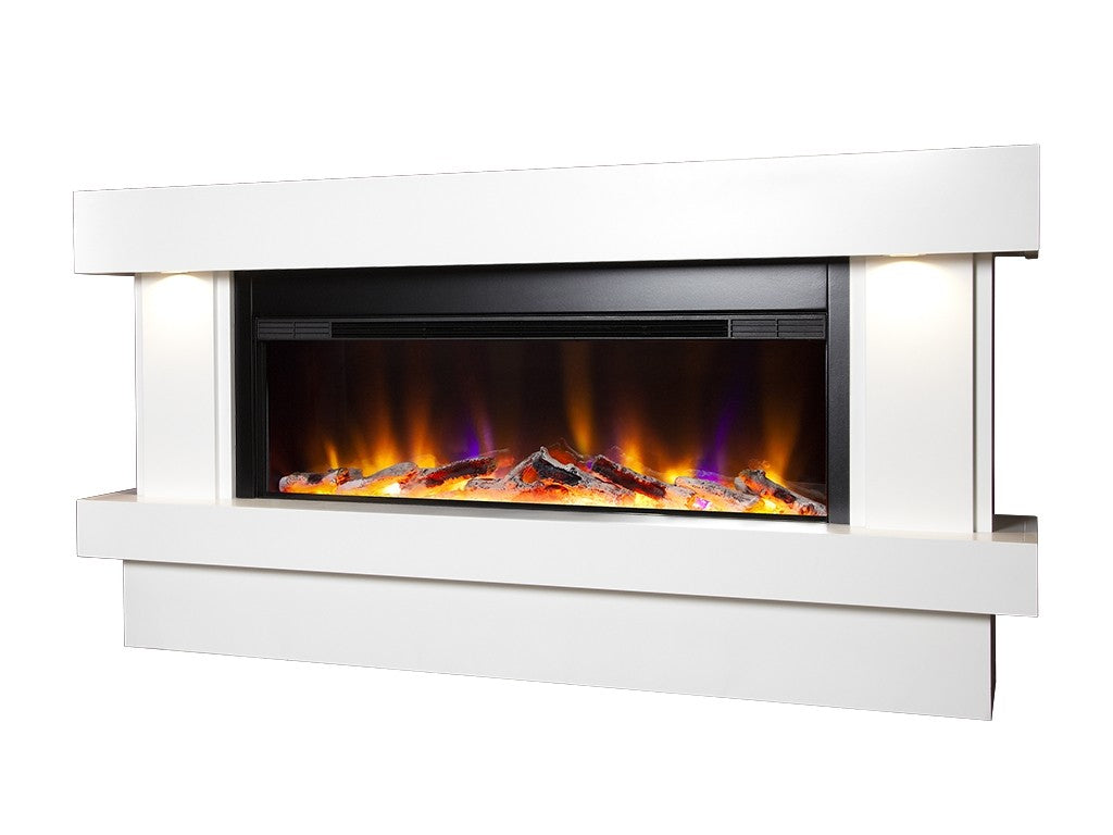 Electriflame VR Orbital Illumia Electric Fireplace Suite - Smooth White