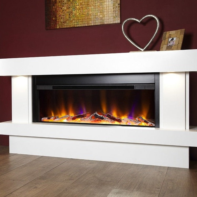 Electriflame VR Orbital Illumia Electric Fireplace Suite - Smooth White