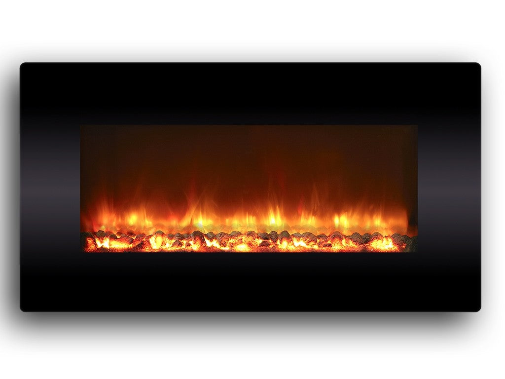Electriflame XD 1300 Wall Mounted Electric Fire - Black Glass