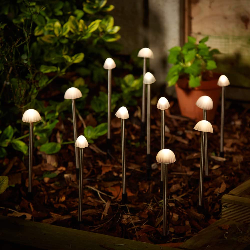 Solar Mushroom Lights - Set Of 12