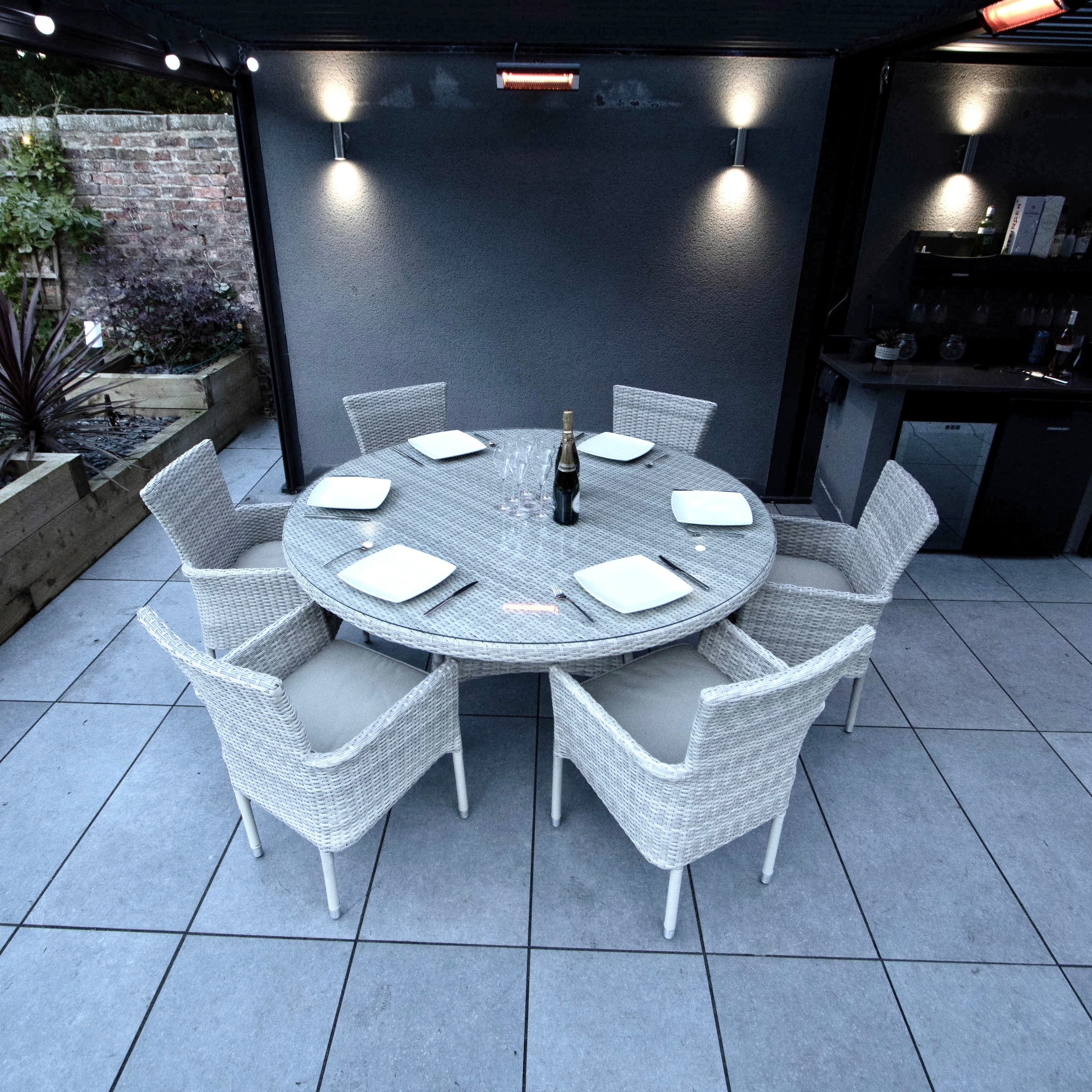 Seville 6 Seat Round Dining Set