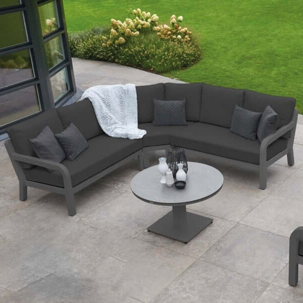 Grey Aluminium Round Corner Sofa Set